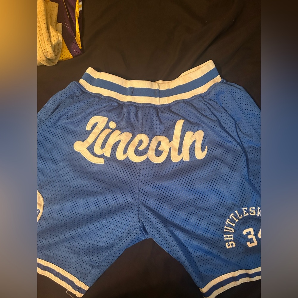 Blue and White Retro Athletic Shorts